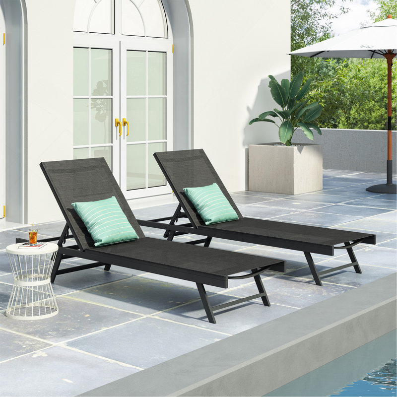 SALON CHAISE Longe, Noir