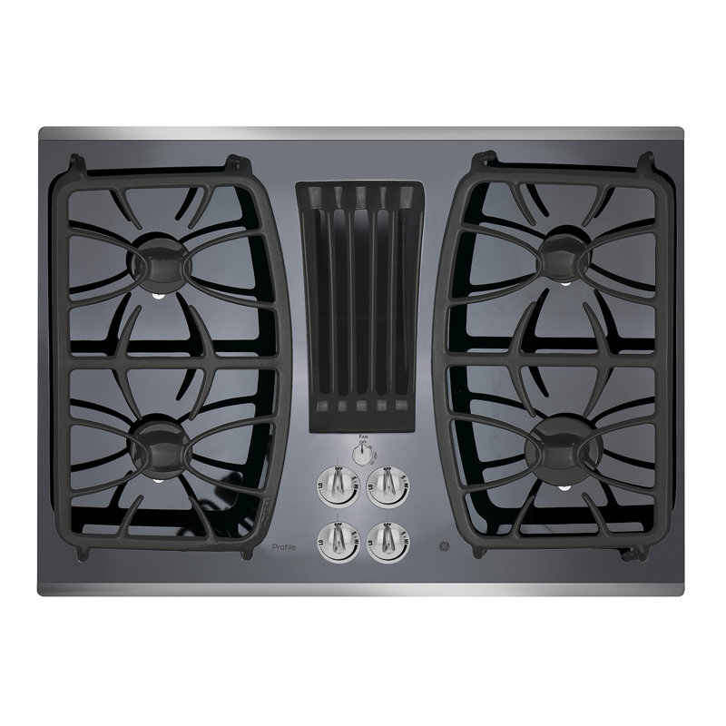 Natural Gas Cooktop with 4 Burners, Stainless Steel