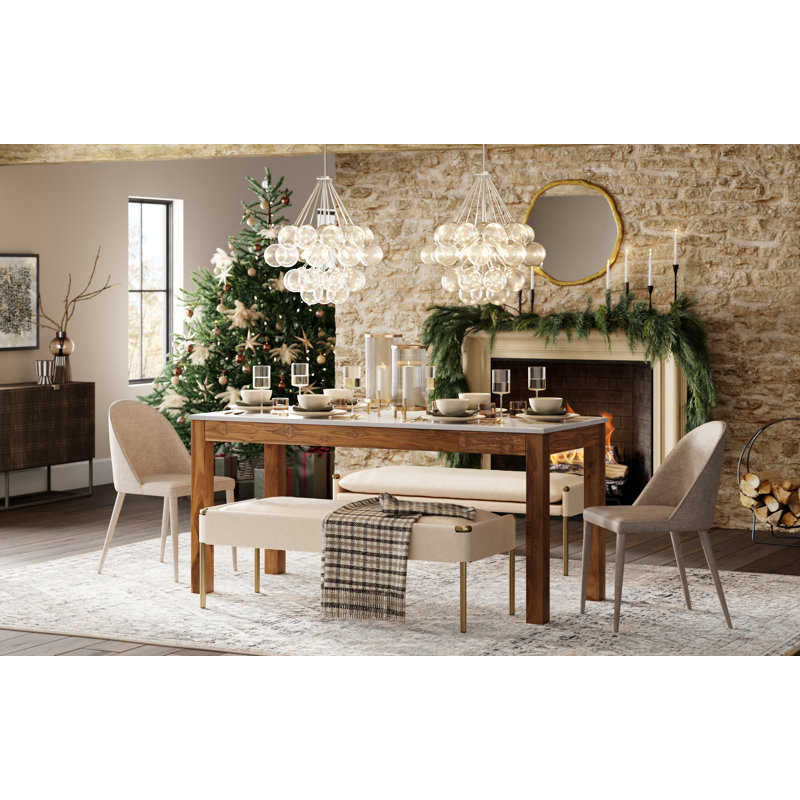 Madge Upholstered Bench, Beige