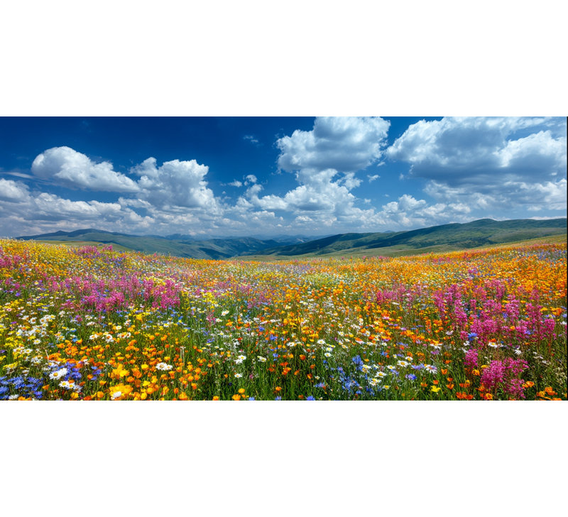 Art mural sur toile Endless Prairie Blossoms, H 20 po x l 40 po x P 1,5 po