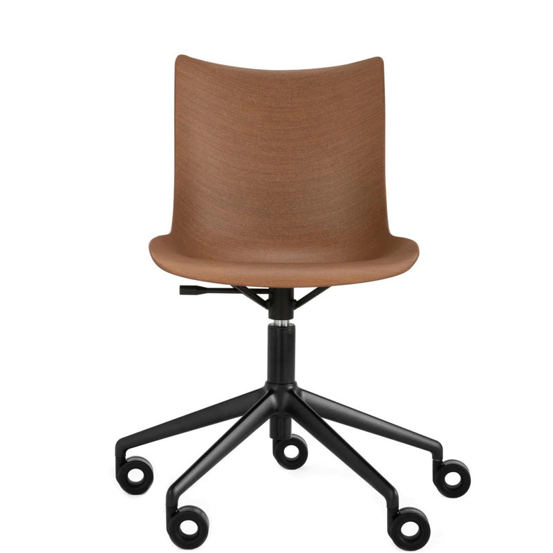 P/Wood Swivel Task Chair, Dark Wood/Black