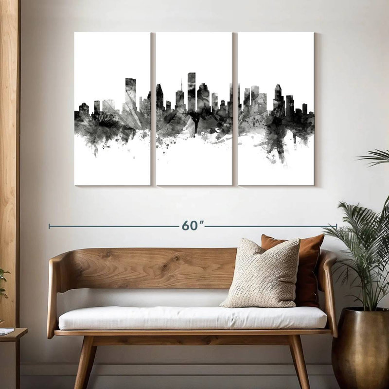 Skyline de Houston, Texas, États-Unis Sirci, H 32 po x l 50 po