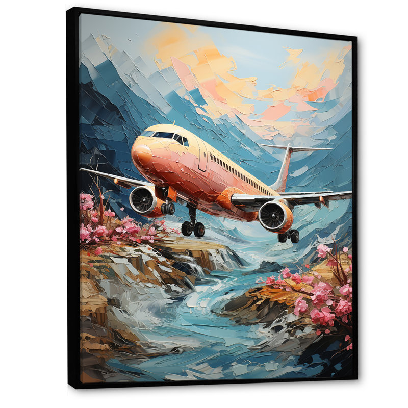 Impression aérienne sur toile impressionniste, H 40 po x l 30 po x P 1,5 po, Cadre flottant noir