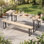 Table de pique-nique pliante 70 pièces avec bancs pour 6 personnes 70 ", bois de sapin et structure en métal pour patio