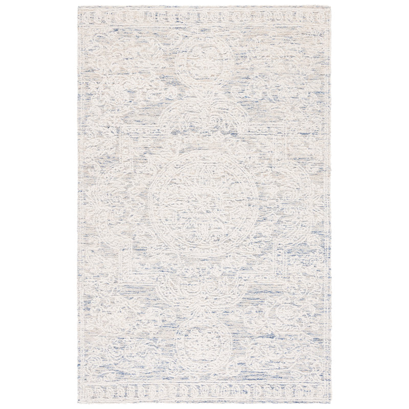 Tapis oriental en laine touffeté à la main Bergeronnes, Rectangle 6 pi x 9 pi