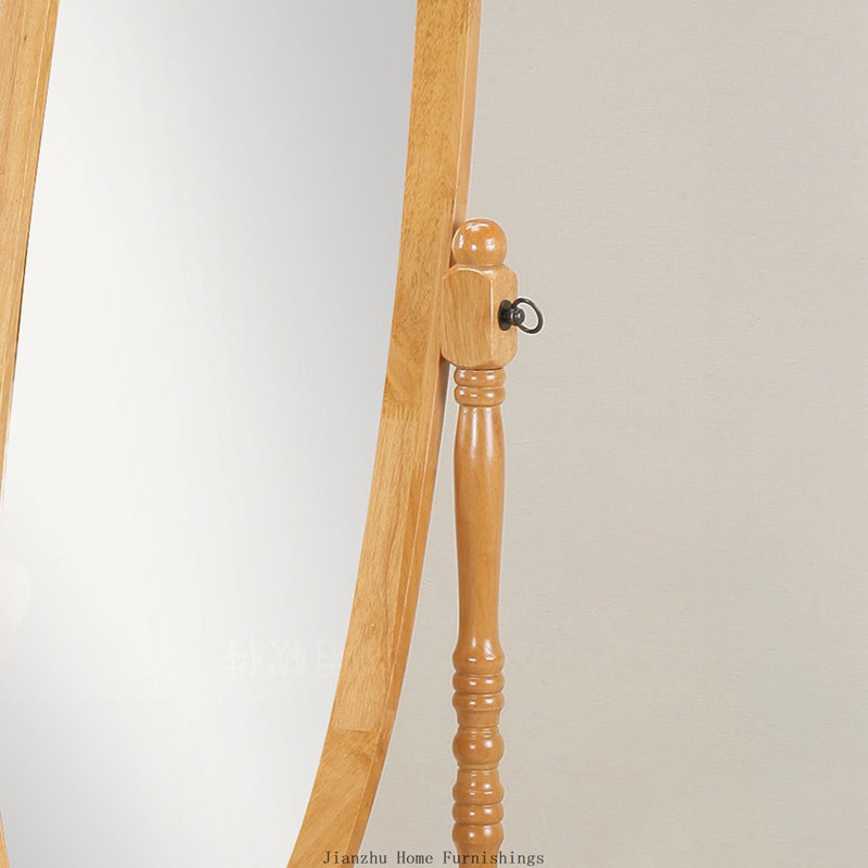 Traditional Queen Anna Style Wood Floor Cheval Mirror, Oak Finish