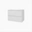 Meuble-lavabo flottant blanc avec deux tiroirs et lavabo-909499663