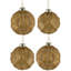 Boules de Noël géométriques en verre au mercure scintillant - 3 po (80 mm) - Or - 4 carats