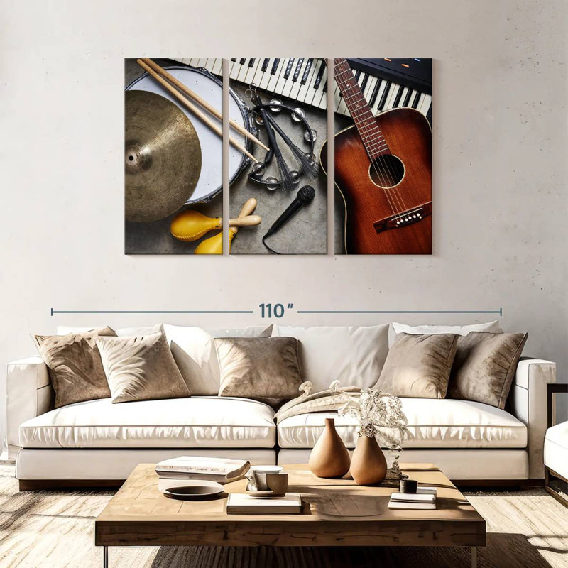 Collection d'instruments de musique Abarca, H 48 po x l 74 po