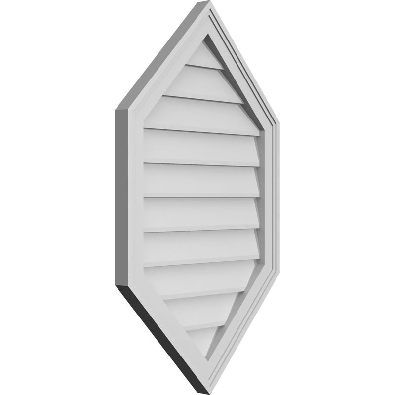 Ventilé vertical à pignon vertical en uréthane non piqué 12/12, H 34 po x l 20 po x P 1,5 po