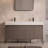 FINE FIXTURES Crownpoint 60" Floor-Standing Double Bathroom Vanity with White Sinks in Gray Oak-942915834-942915836