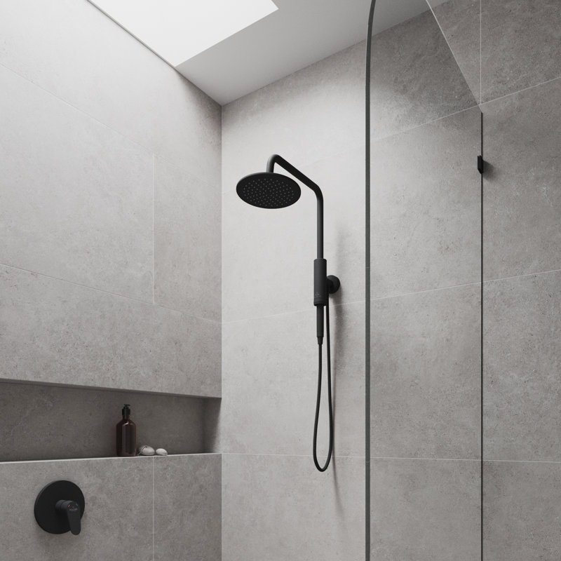 Pomme de douche à pluie 8 po avec bras de douche pivotant et support de douche à main magnétique Aquarius 8 po Aquarius