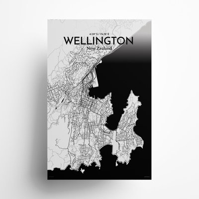 Wellington, carte de la ville, impression