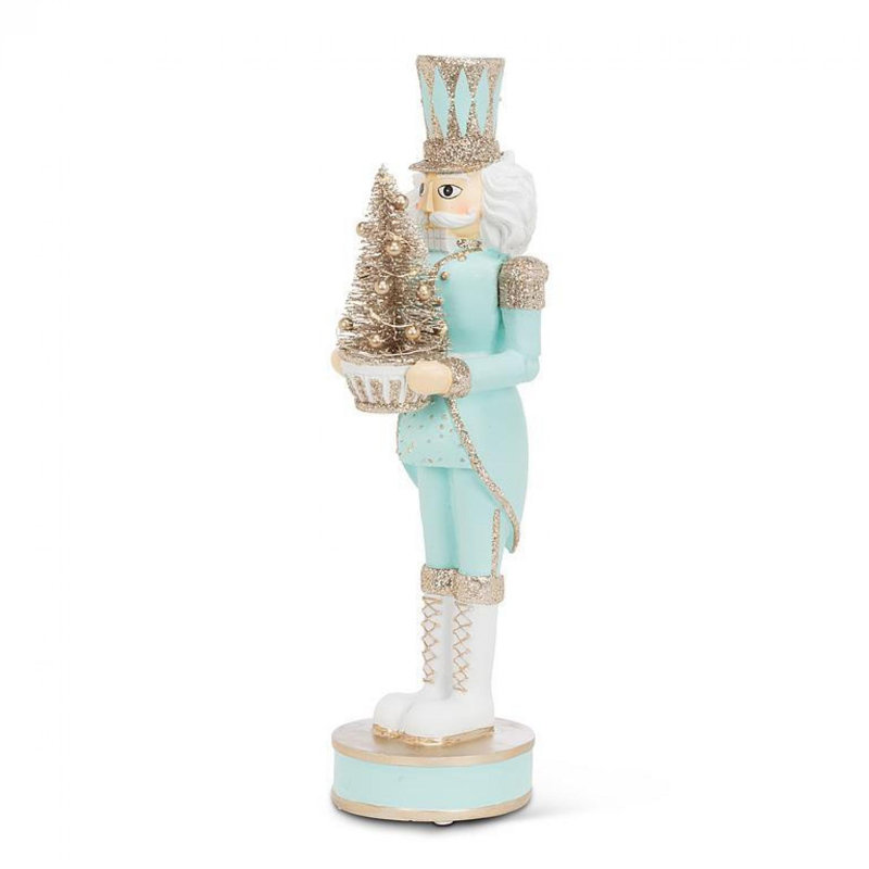 Nutcracker With Led Tree Figurine, Blue