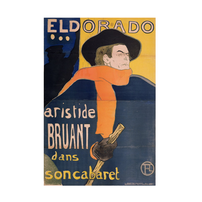 Art Henri Henri de Toulouse-Lautrec, Aristide Bruant, 1892, H 19 po x l 12 po