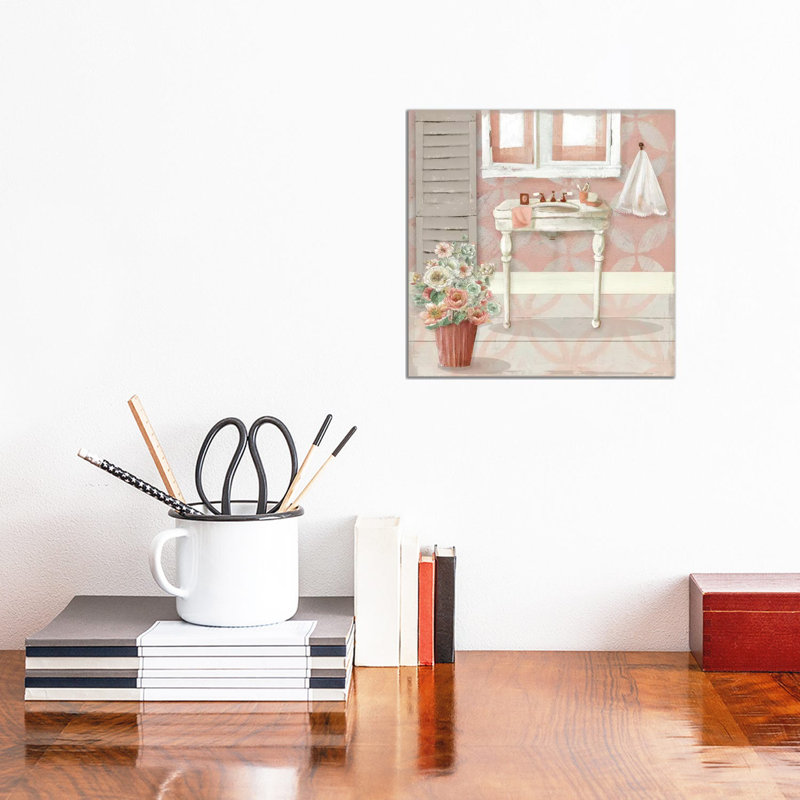 Blushing Bath Sink I by Carol Robinson - Print on Canvas, Wrapped Canvas, 45.72 cm H x 45.72 cm W x 1.91 cm D