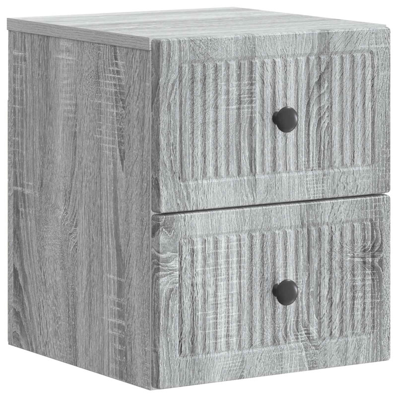 33cm W Manufactured Wood Bedside Table, Grey Sonoma