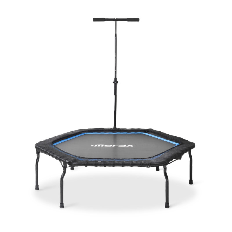 KINWELL ft Hexagon Fitness Trampoline with Handlebar, Blue