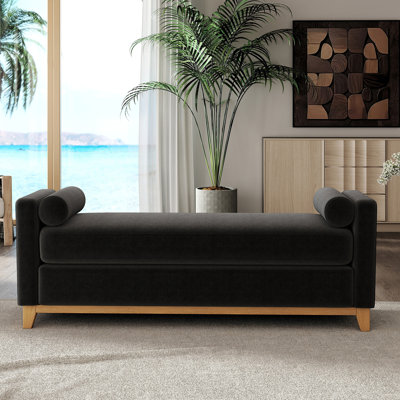 Banc de 66 po avec deux coussins ronds pour la chambre à coucher