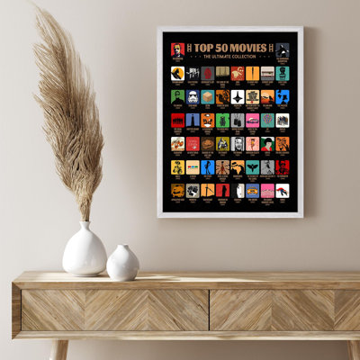 " Cinema Classics Collection - Top 50 Iconic Movies Small Decor Colorful "