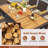 8-Person PE Wicker Patio Dining Set with Acacia Wood Tabletop -1013516642