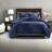 Hypoallergenic Plush Bedding Sets, Polyester Comforter With Ribbed Design, Navy Full/queen