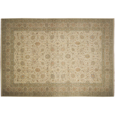 Duklida One-of-a-Kind 12'1 X 17'9 Wool Area Rug in Ivory