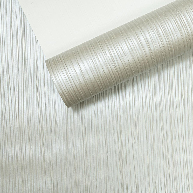 Plain Metallic Silver Taupe Non-Woven Textured Paper Elsha Metalic Finish Wallpaper Roll