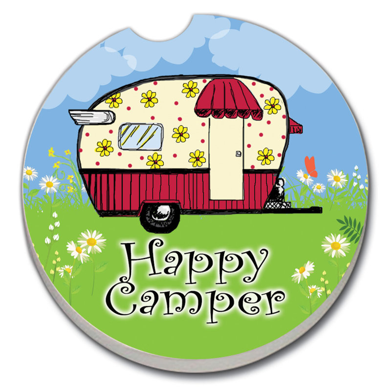 Sous-verre absorbeur de voitures joyeux camper