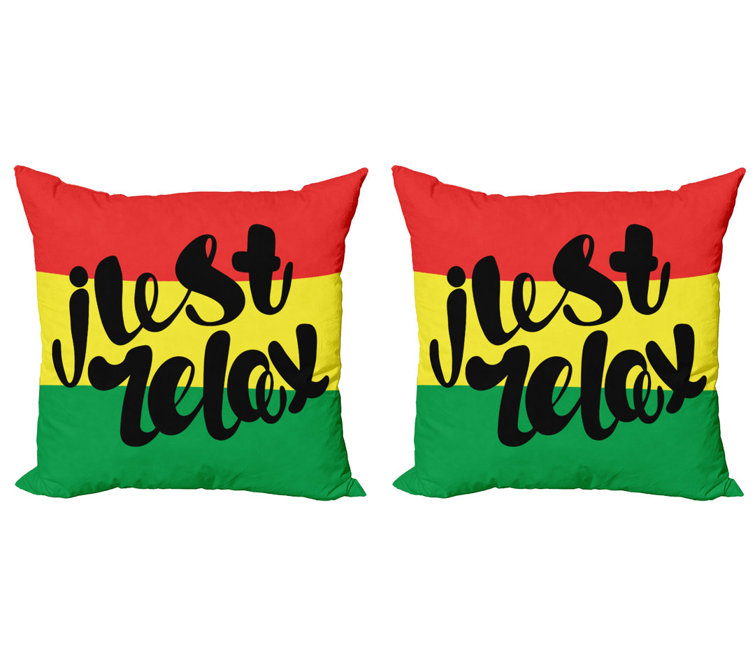 Dekokissen Kissenbezug, Rastafari Design Mitteilung, Zitat, Mehrfarbig