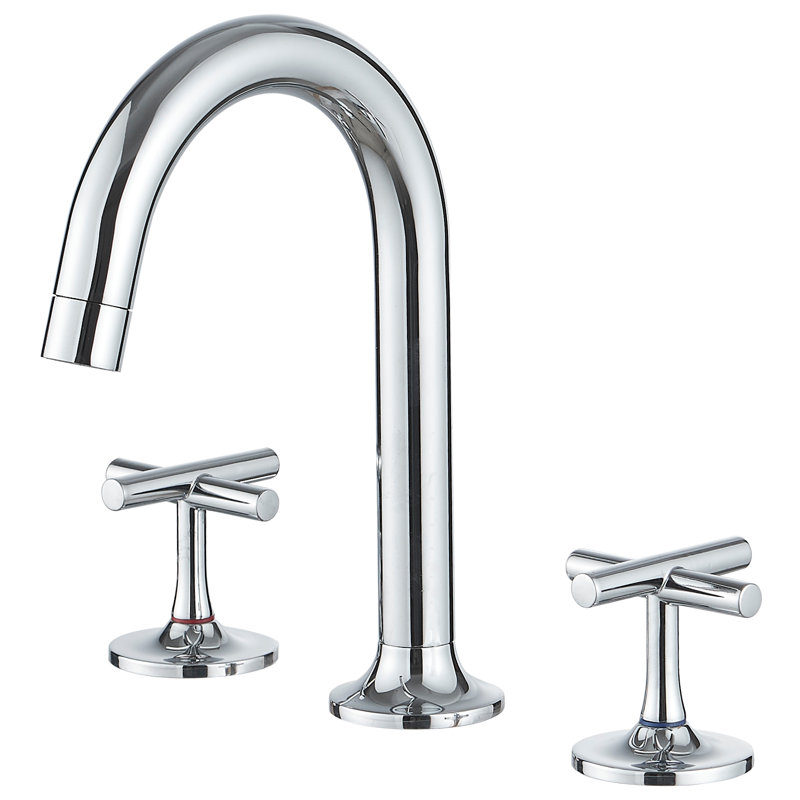 8 In. Widespread Double-Handle High-Arc Bathroom Faucet, Polished Chrome