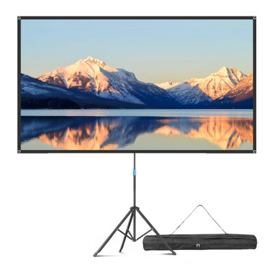 Projector Screen With Stand, 80 Inch Portable Projector Screen Outdoor Indoor, 1.2 Gain Fiberglass Projection Screen, 16:9 Outdoor Movie PVC Screen Wi -  BEACHWATER POOL & SPA, LLC, B0CQLVD4NS