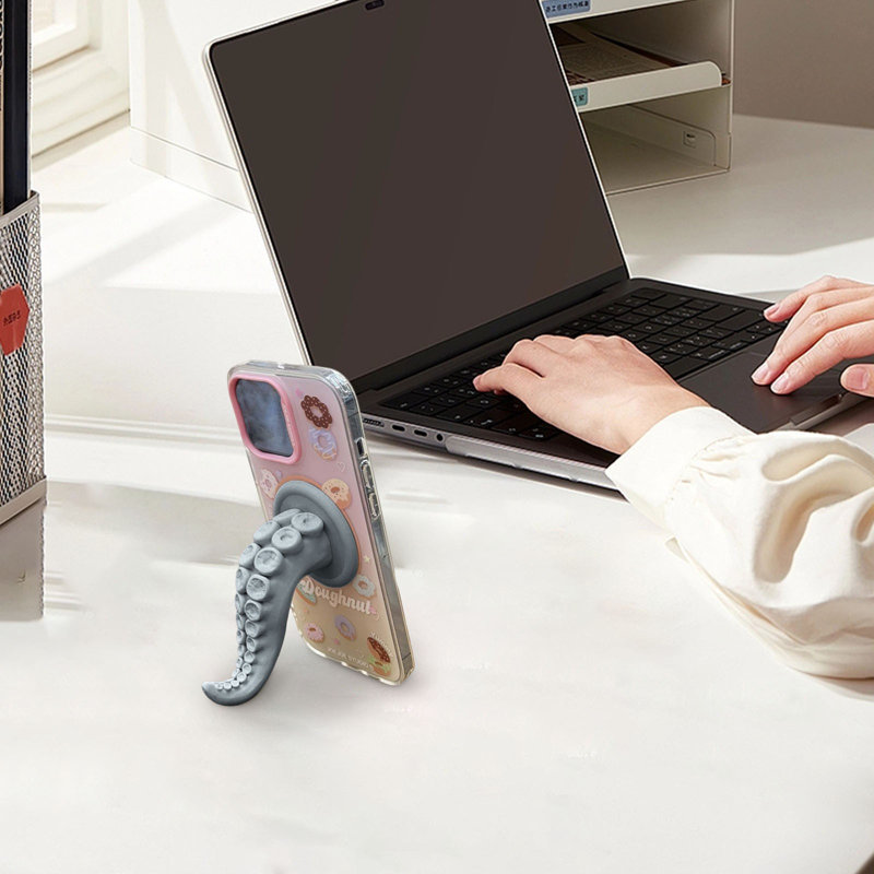 Support magnétique à griffes pour téléphone portable, Gris