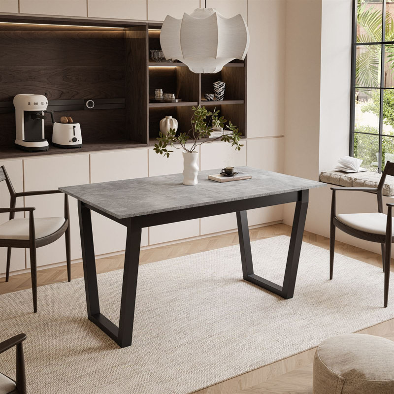 Extendable table ARTON II  140 cm,  "V" legs, Black, Bellatro Grey