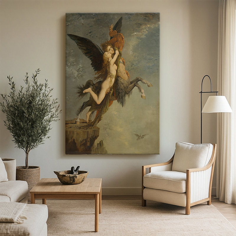 «The Chimera», toile tendue par Gustave Moreau, 40 po x 60 po
