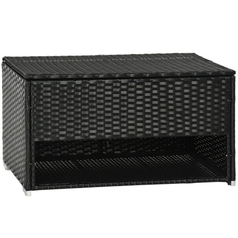 Boîte de rangement en PE avec rangement pour chaussures et porte-serviettes, Noir