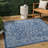 Leonora Bohemian Textured Weave Floral Navy/Gray Indoor/Outdoor Rug-824125823