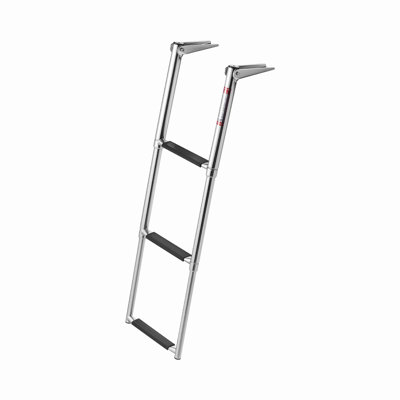 3-Step Heavy-Duty Stainless Steel Telescoping Folding Rear Entry Boat Swim Ladder, 600 LBS Load Capacity, Wide Anti-Slip Steps, Works for Inboard, Outboard, Yacht & Pontoon Boats