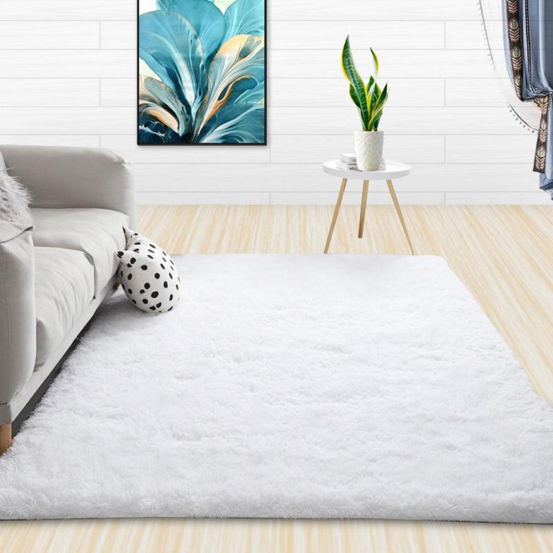 Chalanda Solid Colour Shag Area Rug, Rectangle 80 x 150cm