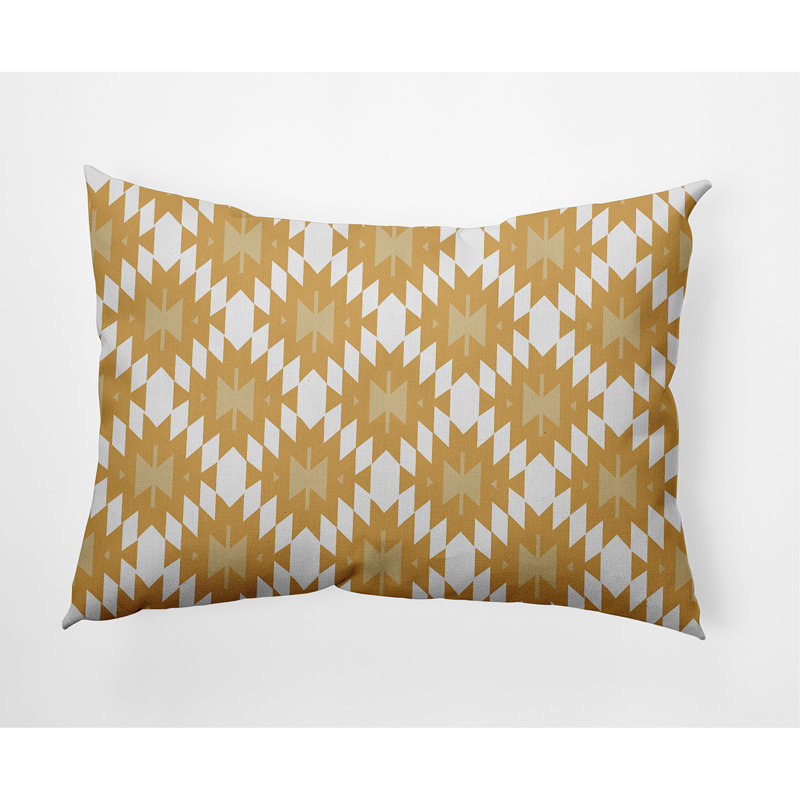 Housse et insert de coussin rectangulaire d'extérieur Jodhpur Kilim, Doré