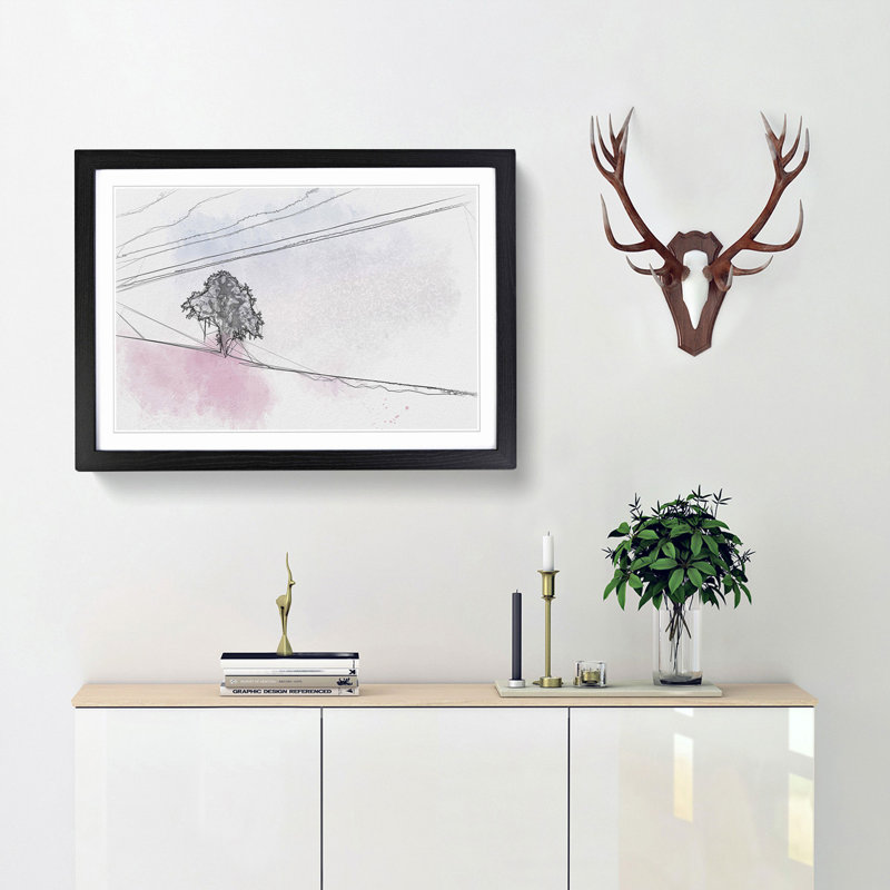 The Tree Swing in Abstract - Framed Print, Black, 40cm H x 60cm W x 2cm D