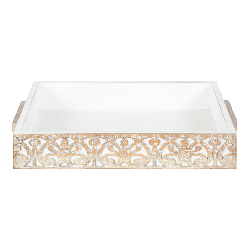 Plateau décoratif rustique Engrahm 17 x 13 - blanc