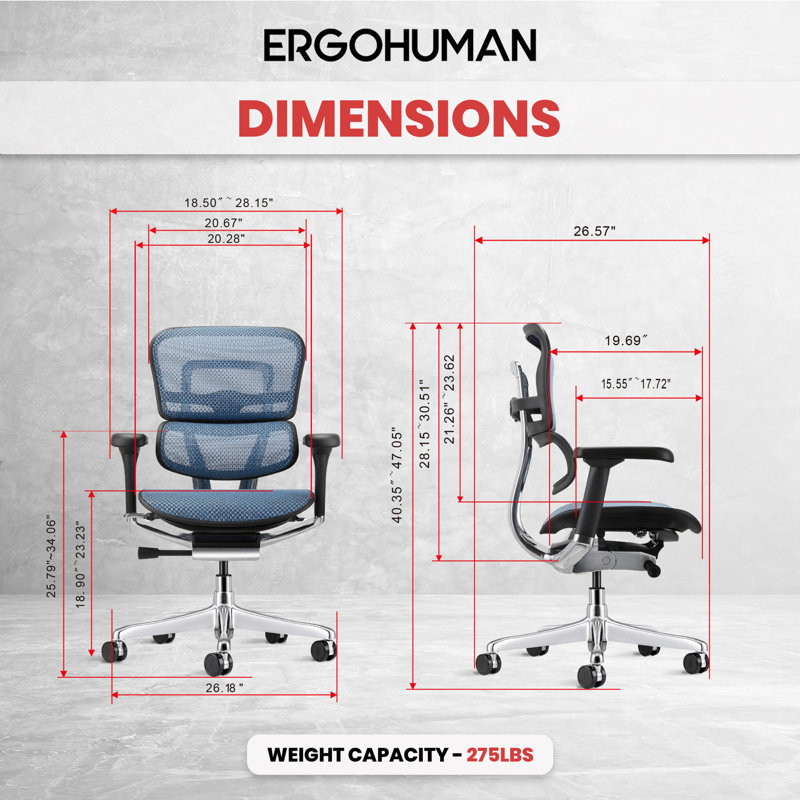 Ergohuman Task Chair, Blue - Generation 2