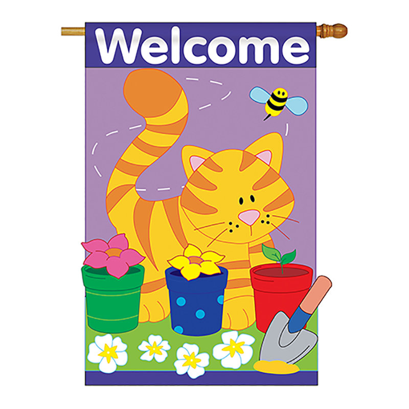 Drapeau de maison décoratif à 2 côtés en polyester pour animaux de compagnie Trusley