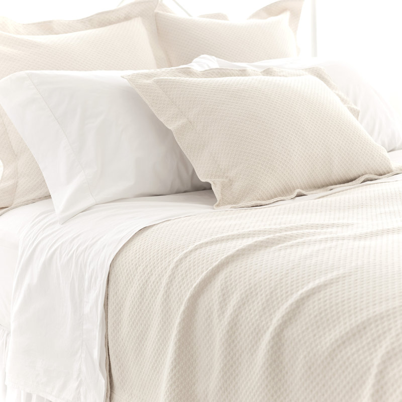 Petite Trellis Matelasse Coverlet, Ivory, Queen Coverlet