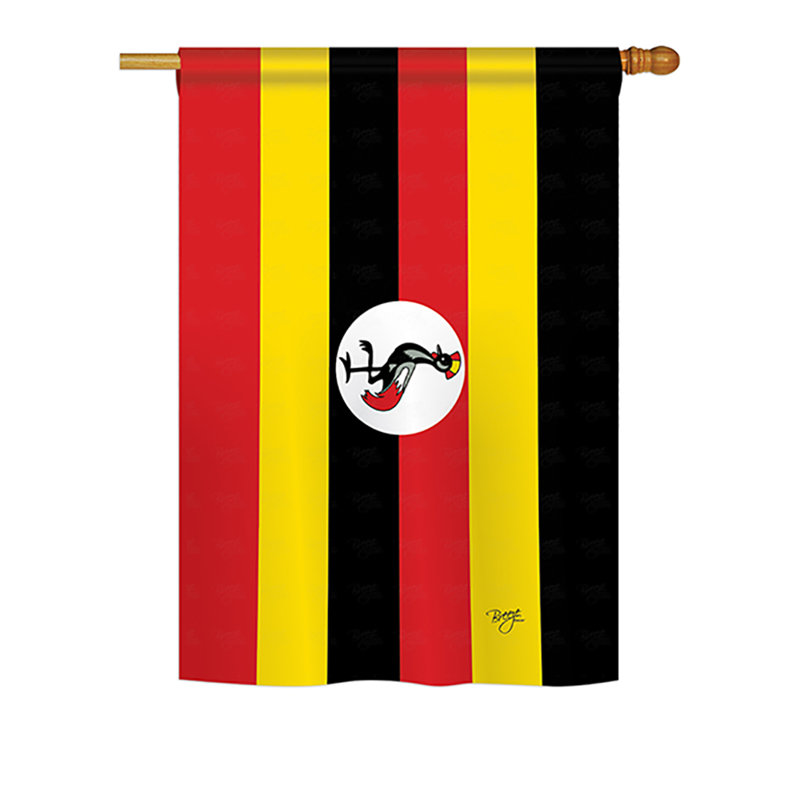Uganda 2-Sided Impression Polyester Garden Flag 13 x 18.5 Inch