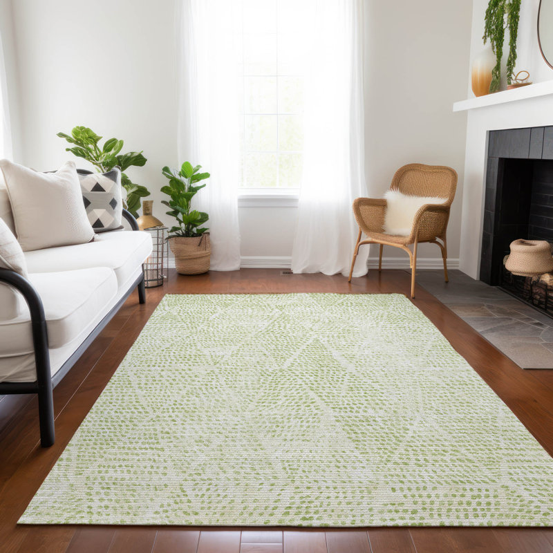 Jurnee Flatweave Washable Geometric Indoor / Outdoor Rug, Rectangle 9' x 12'