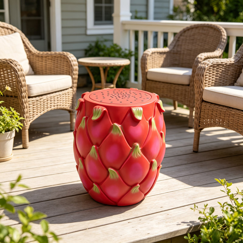 Tabouret surdimensionné 13,4 po en résine de fruit du dragon, table d'appoint polyvalente et support pour plante
