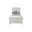 Lit simple gris, chambre à coucher contemporaine en bois gris avec une touche sophistiquée, élément de mobilier