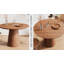 Table de salle à manger circulaire en bois de 43 pouces, table ronde minimaliste moderne, table de salle à manger en grain de bois naturel, une poignée et deux paquets